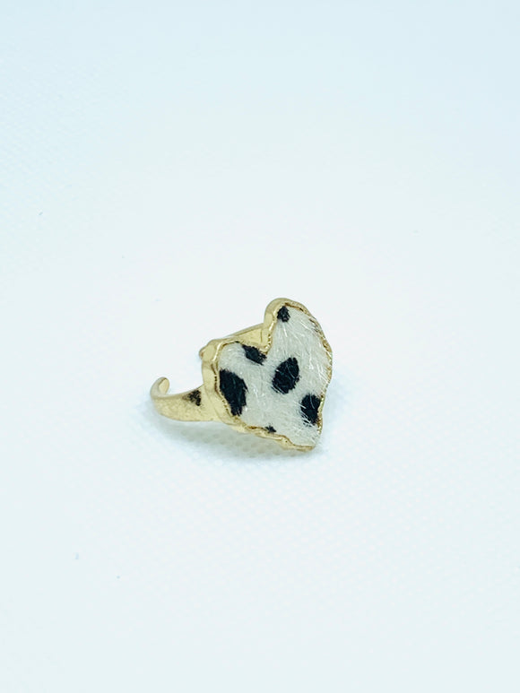 Animal Print Heart Ring