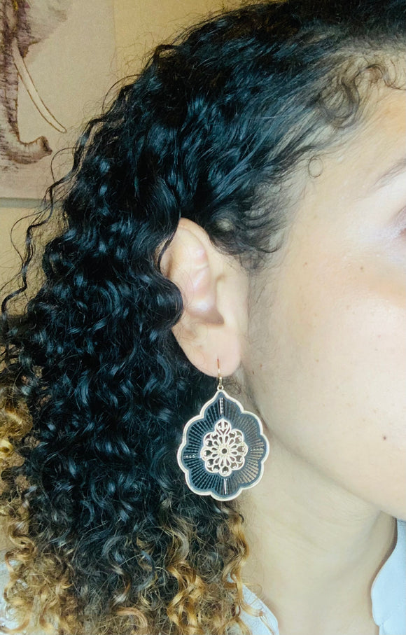 Filigree Marquise Shaped Earrings