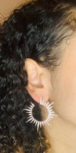 Open Sun Pave Crystal Earrings