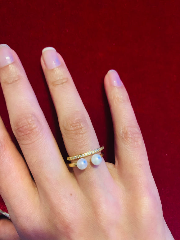 Twin Pearls Ring