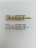 Assorted Rhinestone Crystal World Letters Hair Clips